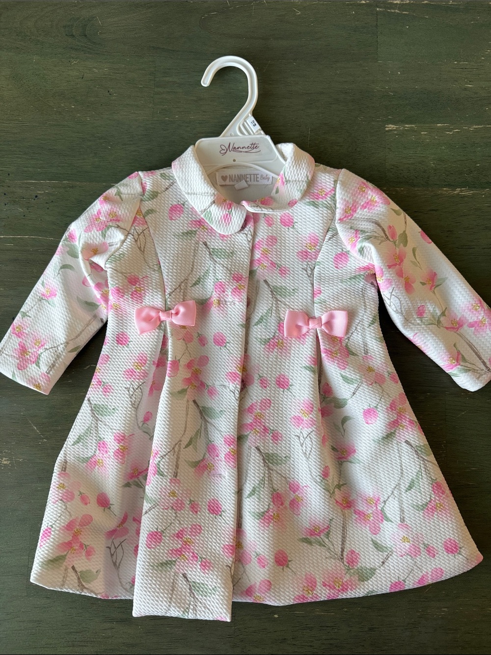 Nannette Pink Floral Textured Baby Jacket